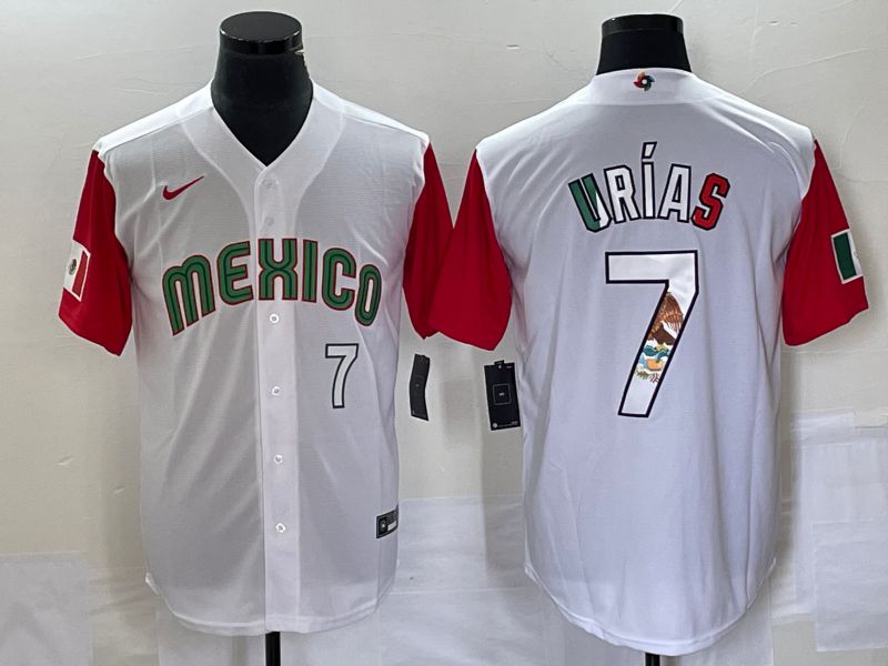 Men 2023 World Cub Mexico #7 Urias White camo Nike MLB Jersey2->more jerseys->MLB Jersey